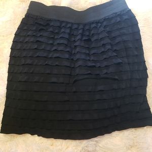 Romy Size L/XL Black Ruffle Skirt Wide Elastic Waist